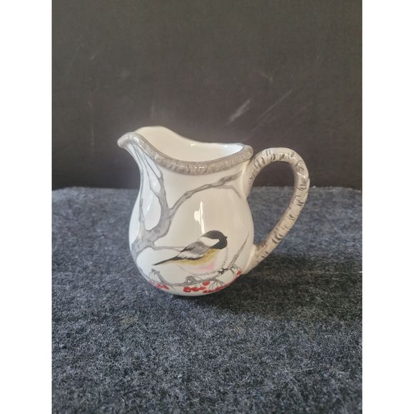 RARE Vintage Kate Williams Winter Chickadee Creamer Global Design Connections - Picture 4 of 5